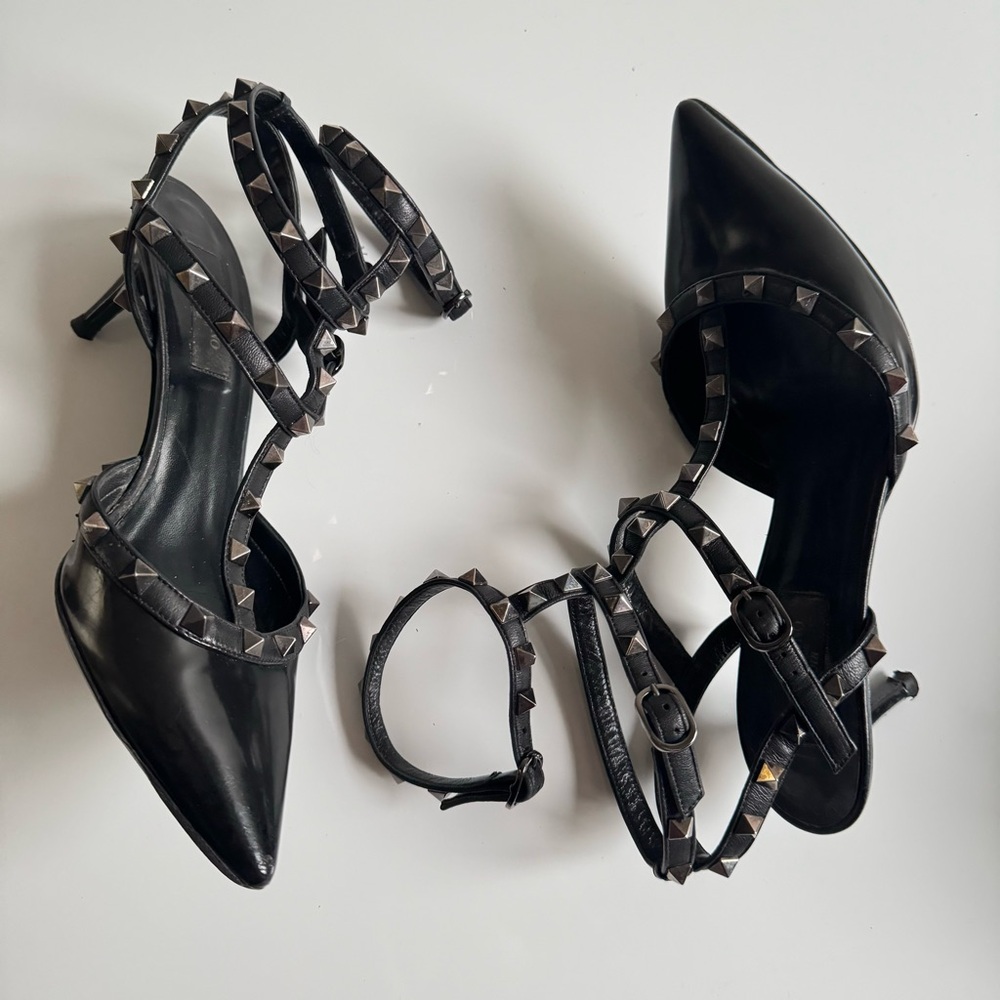 VALENTINO Rockstud Noir Caged 65mm Pumps Black EU 39 EUC - Picture 12 of 16
